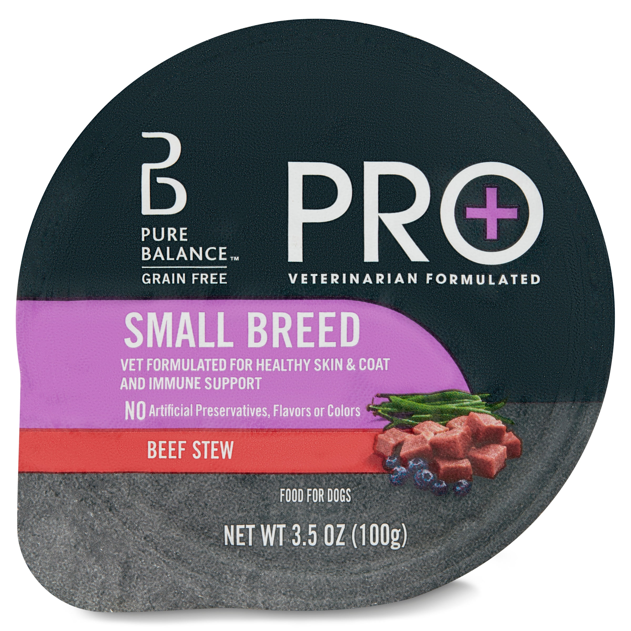 Pure Balance Pro+ Small Breed Beef Stew Wet Dog Food, 3.5 oz Cup