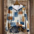 thumbnail image 4 of PFWOWB Plaid Hooded Jacket for Women Zip Up Sweatshirt Long Sleeve with Side Pockets, 4 of 4