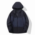 thumbnail image 7 of Sentmoon Women Fall Jacket Waterproof Windproof Hooded Neck Travel Jacket Long Sleeve Elastic Waist with Zipper Raincoat with Pockets for Rainy Days Golf Weekend, 7 of 7