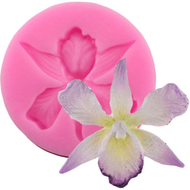 Cute Very Mini Creative Orchid Flower Floral Silicone Mold Cymbidium para DIY Cake Fondant Baking Biscuit Tray 3D Hard Candies Postres Drop Glue Decor Tool Xemadio WMZY-167