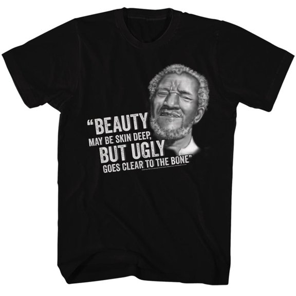 Redd Foxx Beauty But Ugly Black Adult T-Shirt Xlt