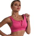 thumbnail image 1 of Sujetador deportivo de gran tamaño con cremallera frontal sin aro de acero fruncido Yoga Fitness running Lady ropa interior a prueba de golpes hermoso chaleco, 1 of 5