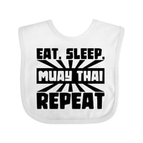 Inktastic Eat, Sleep, Muay Thai, Repeat Boys or Girls Baby Bib
