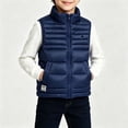 thumbnail image 6 of Cethrio Boys Puffer Vests Size 10-12, Quilted Lightweight Sleeveless Warm Winter Outerwear with Zipper Navy, 6 of 7