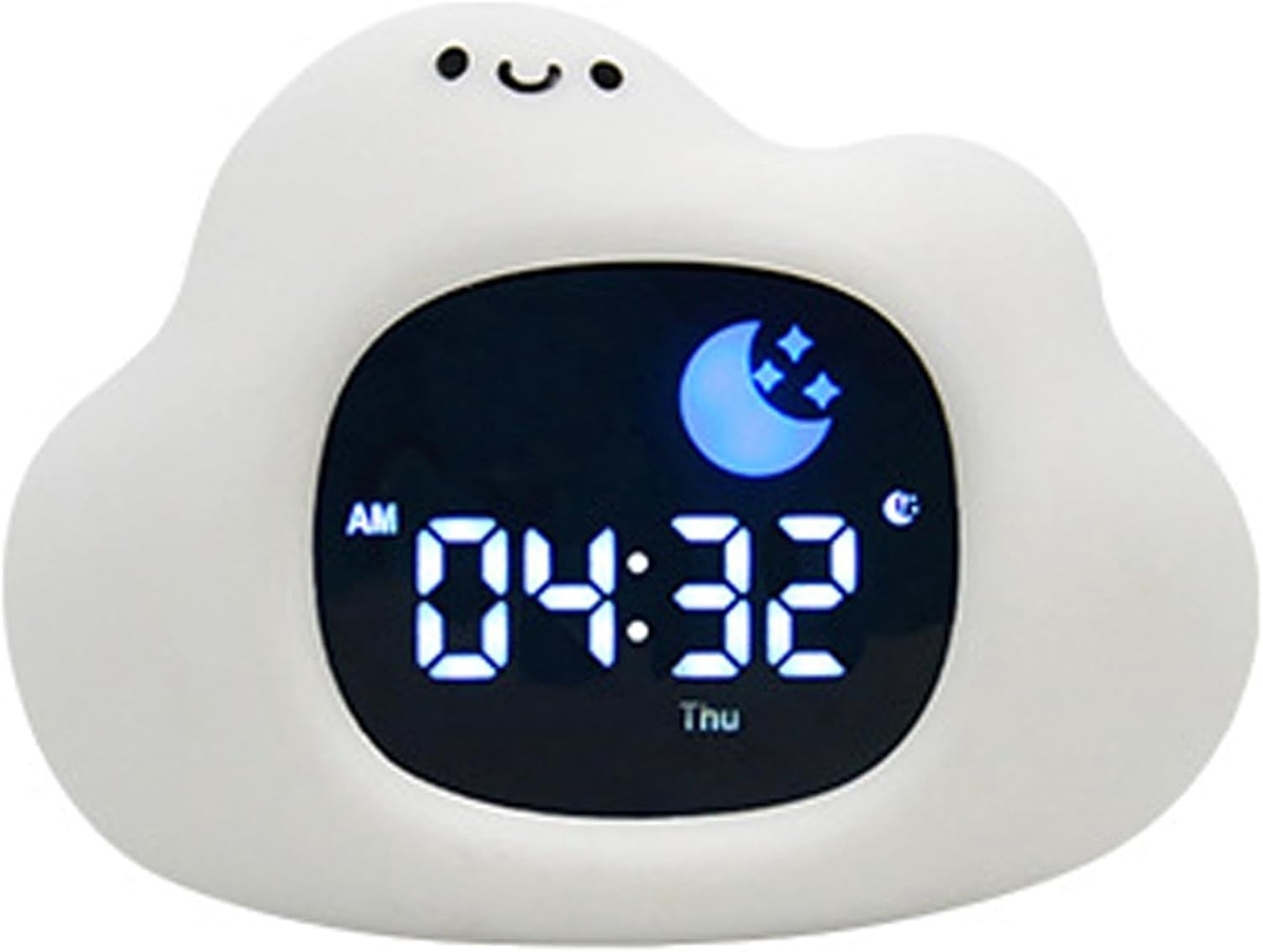 Cloud Alarm Clock with Night Light, USB Rechargeable Sleep Trainer with 6 Music Modes for Bedroom