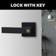thumbnail image 2 of TIERPOP Upgrades Interior Door Handle Lock Set Aluminium with Key Elegant Door Handle Lock Set Privacy Door Handle Lock with Key, 2 of 13