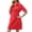 Scarlet, variant on Women's Zip Front Short Sleeve Shirt Dress with Pockets 100% Polyester Fabric for Easy Care Everyday Wear and Comfort