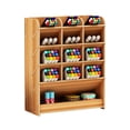 thumbnail image 1 of Organizador de bolígrafos de madera con cajón, portalápices DIY, organizador de escritorio, material de oficina, 1 of 5
