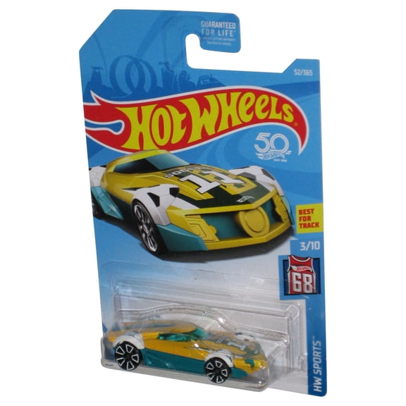 Hot Wheels HW Sports 3/10 (2017) Yellow & Green Toy Car 52/365