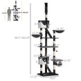 thumbnail image 2 of White Multi-Level Cat Tree with Condo & Scratching Posts - 94.5" to 102.4" Floor to Ceiling Activity Center for Living Room & Playtime, 2 of 7