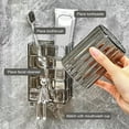 thumbnail image 3 of Toothbrush Holder Wall Mounted Storage Rack | No-Drill Installation | Modern Crystal & Metal Design | Multi-Functional with Cup Holder | Space-Saving Organizer | 1 Piece | 8.5x12x6.4 cm, 3 of 6