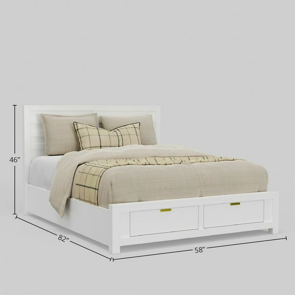 Alpine Furniture Carmel Full Size Storage Bed, White