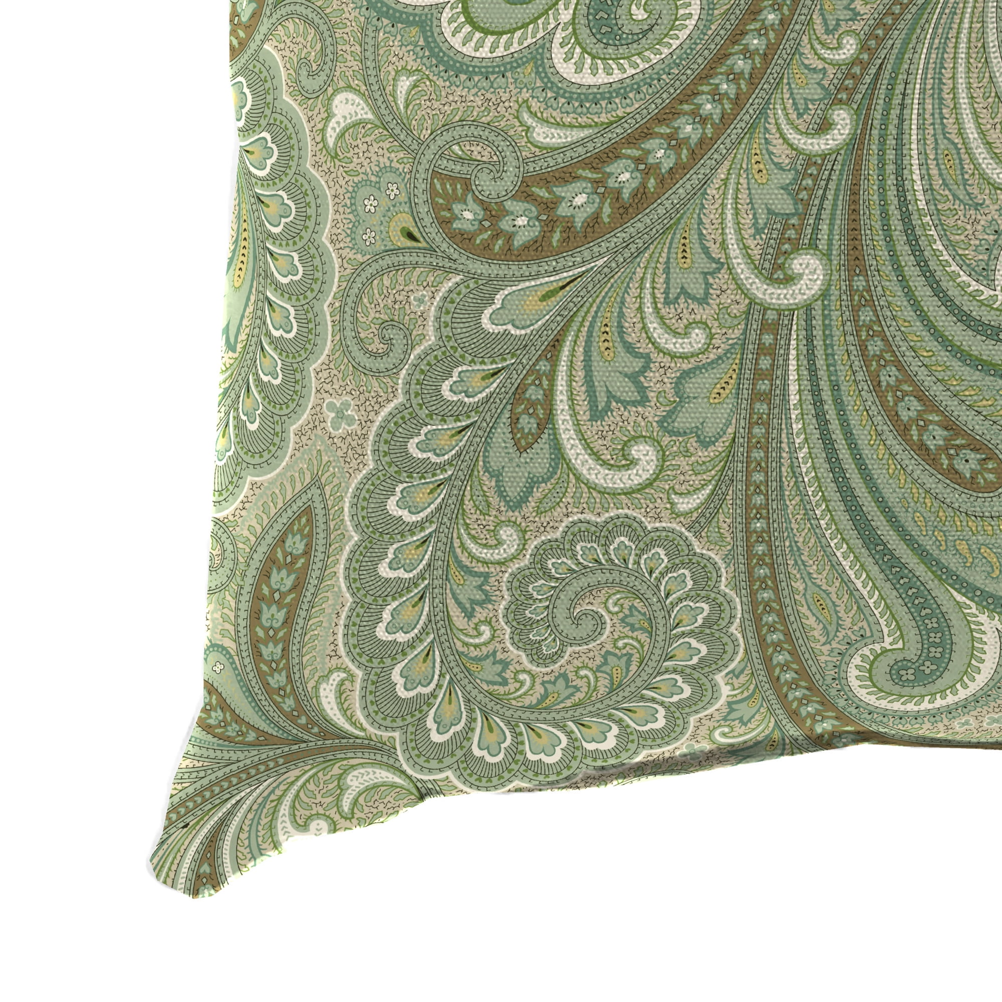 Jordan Manufacturing 20" x 20" Merona Latte Green Paisley Square Outdoor Throw Pillow (2 Pack)