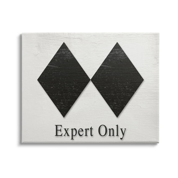 Stupell Industries Double Black Diamond Ski Sport Symbol Experts Only, 30 x 24, Design by Daphne Polselli