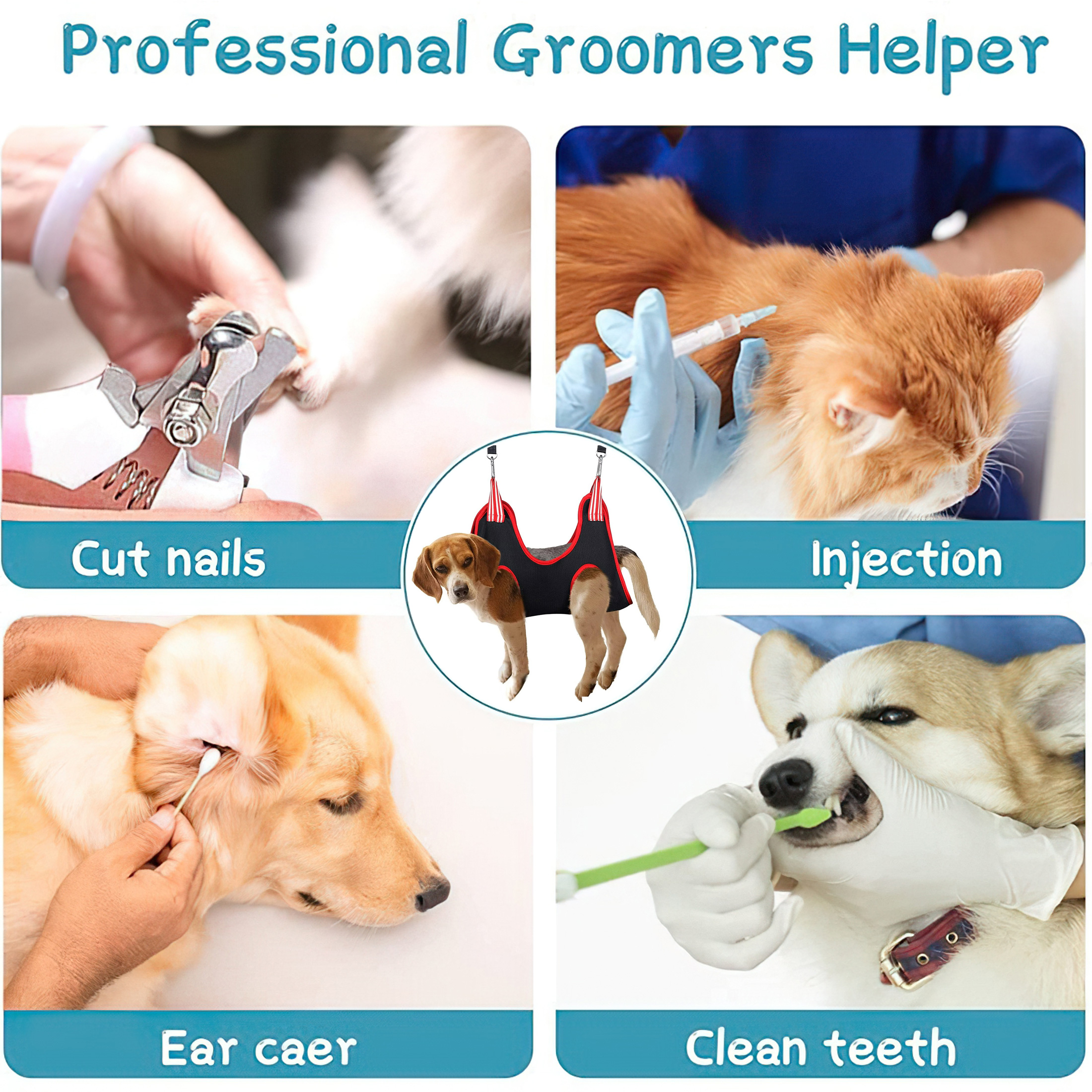 Oneisall Dog Grooming Hammock with Complete Tool Kit photo 4