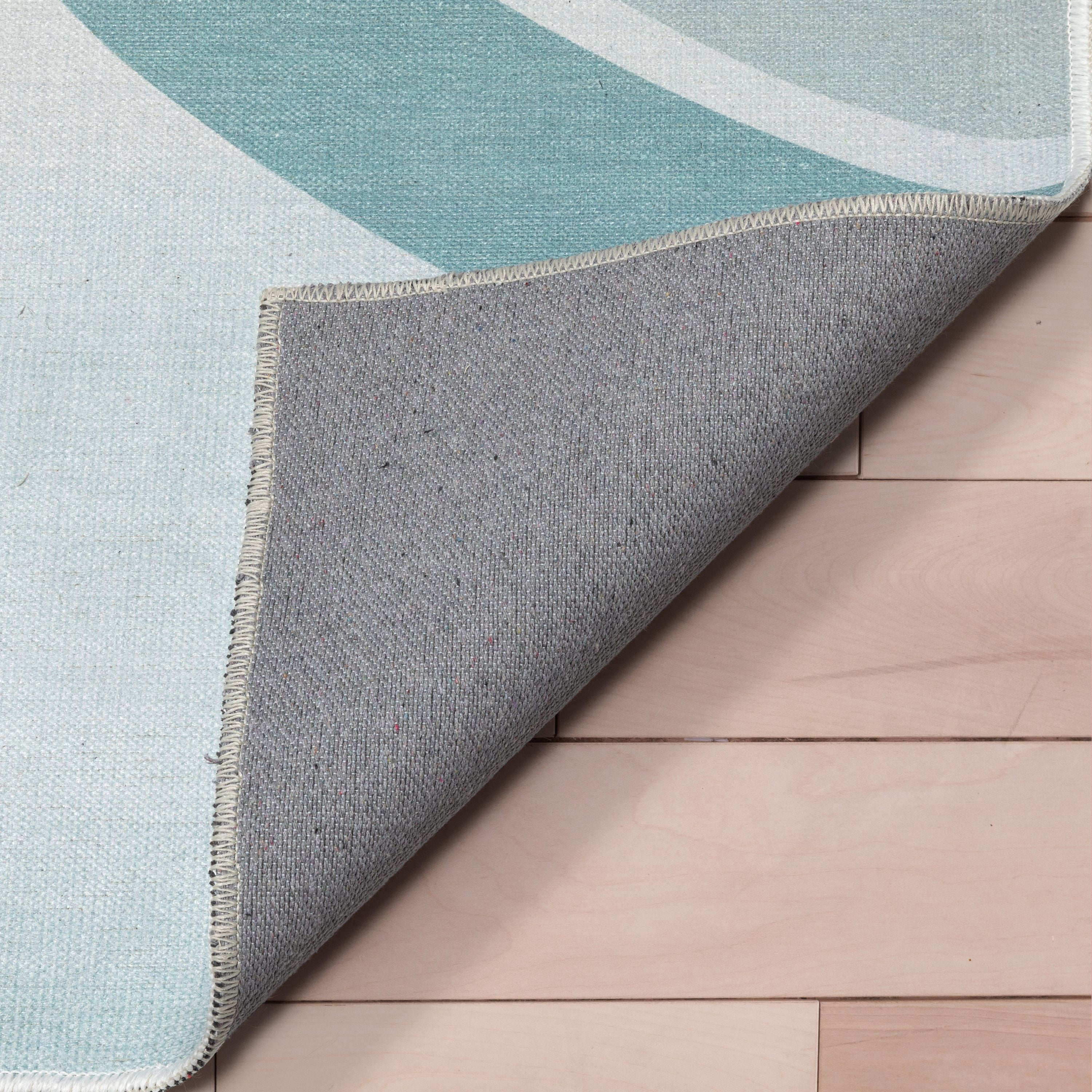 Well Woven Kids Rugs Curved Rainbow Modern Multi Color Printed Distressed Machine Washable 5' x 7' Area Rug