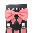 thumbnail image 3 of Tirantes para hombre y mujer con pajarita, conjunto Y tirantes para espalda, banda elástica portátil, tirantes para esmoquin para ir de compras, fiest Gris rosado pálido, 3 of 8