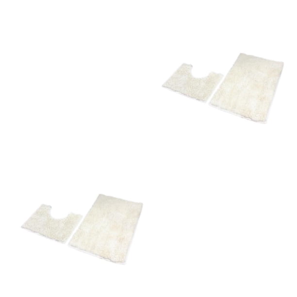 Bearachild Exquisita alfombra de chenilla hecha a mano de secado rápido y fondo antideslizante alfombra de textura alfombra blanca segura 50*80 + Blanco 50*80+50*50 2Conjunto