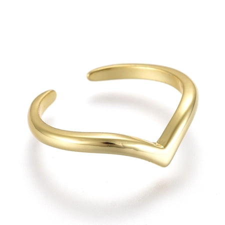 Adjustable Brass Toe Rings Open Cuff Rings Open Rings Golden US Size 1 3/4(13mm)