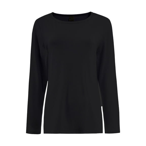 Womens Long Sleeve Round Neck Shirts Casual Basic Tops Tee Shirts Fall Winter Tops