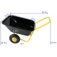 thumbnail image 2 of Dual Wheel Wheelbarrow, Heavy Duty Garden Cart, Utility Cart with 2 10-inch Pneumatic Wheels, for Outdoor Lawn Yard Farm Ranch, Yellow+Black, 2 of 9