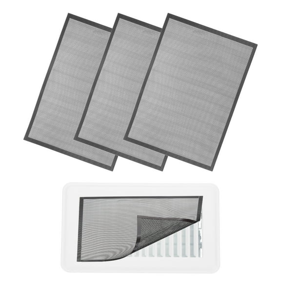Uxcell 4Pcs Magnetic Floor Vent Covers, Floor Register Cover Mesh Air Vent Screen Filters, Great for Home (Black, 12-Inch x 12-Inch)