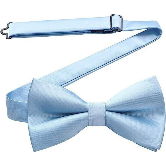HISDERN Men's Blue Bow Tie Pre-Tied Bowties Formal Classic Bowtie for Wedding Tuxedo Adjustable