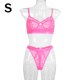 thumbnail image 1 of Encaje sexy conjunto de ropa interior sujetador ropa interior regalo para mujer, rosa fluorescente, S 2 piezas Jumpingount XX000054-04, 1 of 7