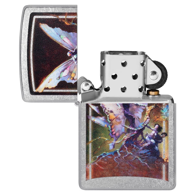 Zippo Frank Frazetta Mythical Fairy Street Chrome Pocket Lighter