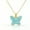 Aqua Blue, variant on Butterfly Pendant with Swarovski Element Crystals and Yellow Gold Plated Chain
