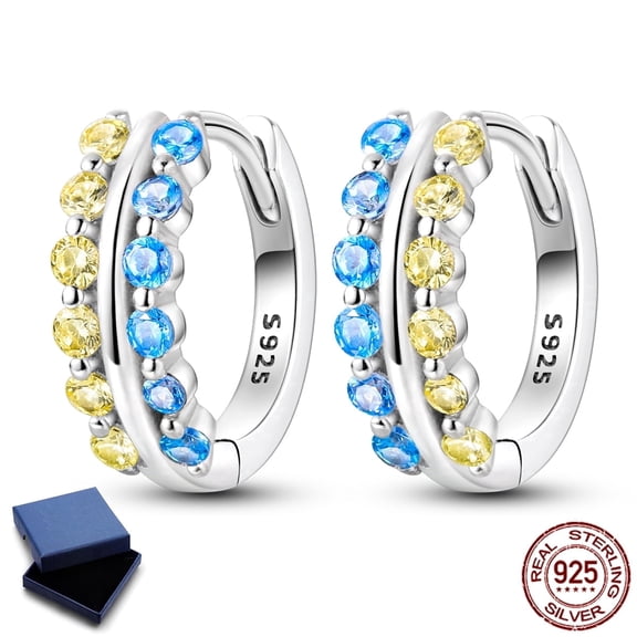 NARMO 925 Sterling Silver Round Hoop Earrings, Sparkling AAA CZ Women's Jewelry Gift for Her
