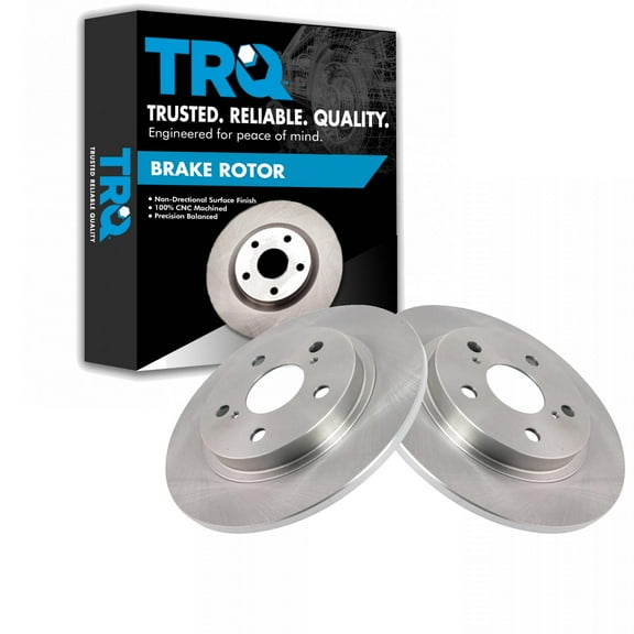TRQ Rear Brake Rotors Set Solid Fits Select 2009-2010 Pontiac Vibe 2016 Scion iM 2008-2015 xB 2017-2018 Toyota Corolla iM 2009-2013 Matrix