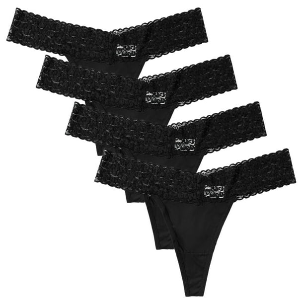 Charmo Womens Lace Thongs Underwear Pack of 4 