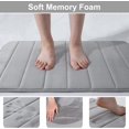 thumbnail image 2 of Alfombrilla de baño de espuma viscoelástica antideslizante y suave con recorte de 50 x 60 cm, alfombrilla absorbente para inodoro de pie, alfombrillas de baño lavables para inodoro, gris, 2 of 4