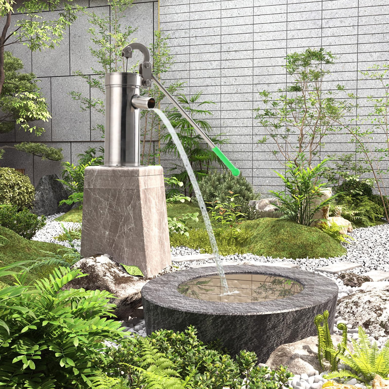 Steel Manual Water Pumps Strong Hand Operated Well Pumps with 8M Suction Capacity Metal for Garden Irrigations Lawns Care