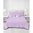 thumbnail image 3 of Purple Queen Size Down Alternative Comforter, Lightweight Comforter Quilt Bedding Set with Pillow Shams Geometric Vertical Striped Solid Rainbow All Seasons Bed Comforter Duvet Insert 90"x96", 3 of 7