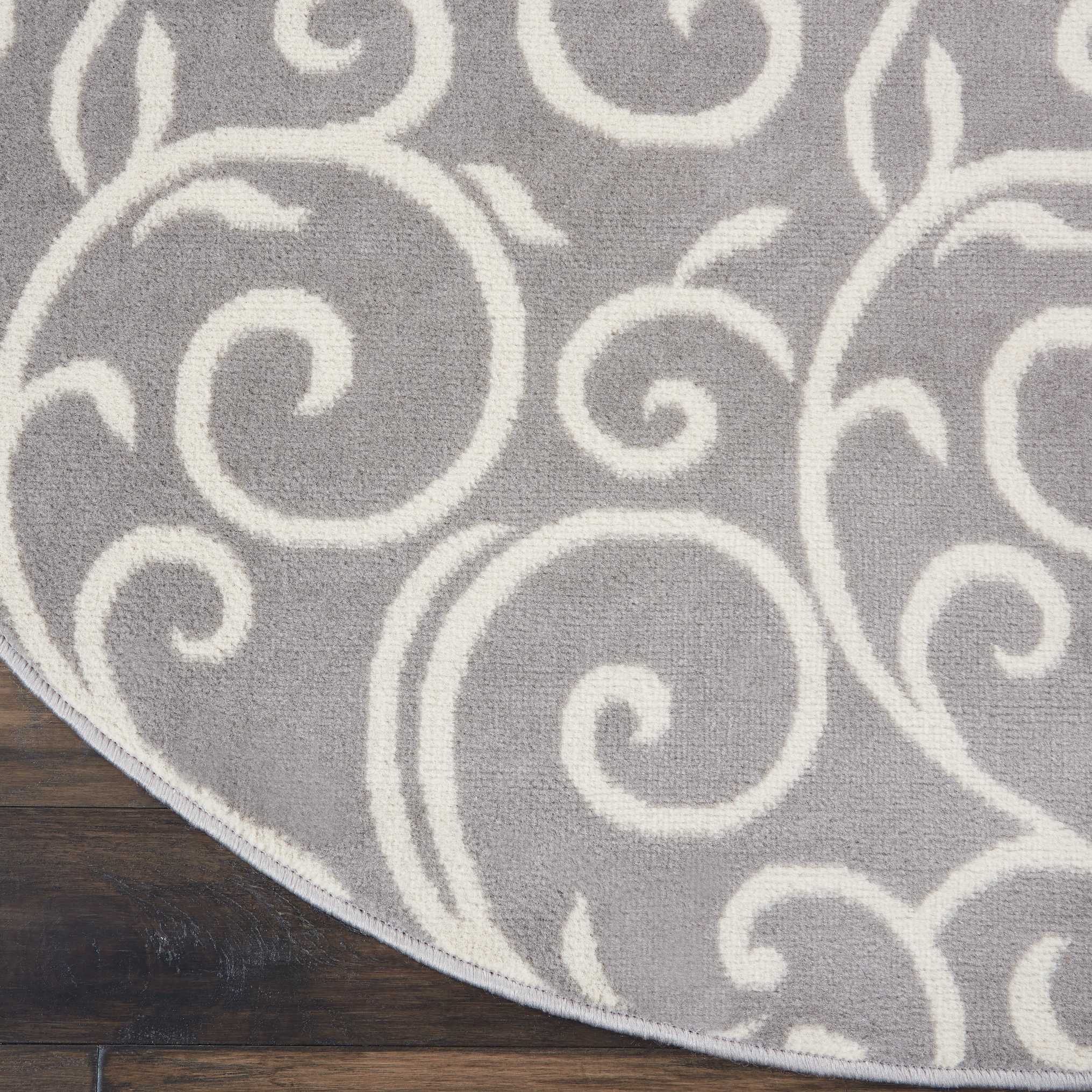 Eclectic Essentials Gray Bohemian Botanical Area Rug