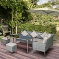 thumbnail image 2 of Outsunny 5 Pieces Wicker Patio Furniture Set with Cushions, Cream White, 2 of 10