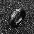 thumbnail image 4 of Men 8mm Tungsten Carbide Plating Black Ring Laser Winged Lion Pattern, 4 of 5