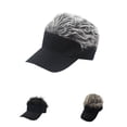 thumbnail image 2 of Chapeau Visière Perruque Unisexe Hommes Femmes Casquette Cheveux Courts Casquette Cheveux Courts Perruque Réglable Chapeau de Baseball Chapeau de Soleil Extérieur Cadeau, Gris, 2 of 8