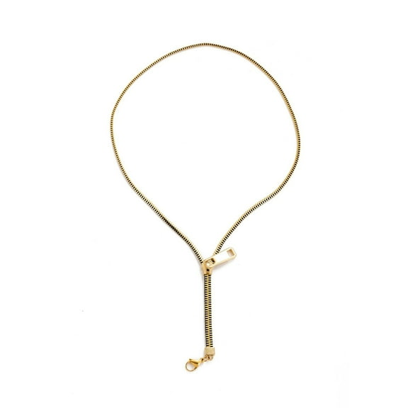 lanema Punk Gold Color Alloy Metal Zipper Choker Necklace for Women Trend Thick