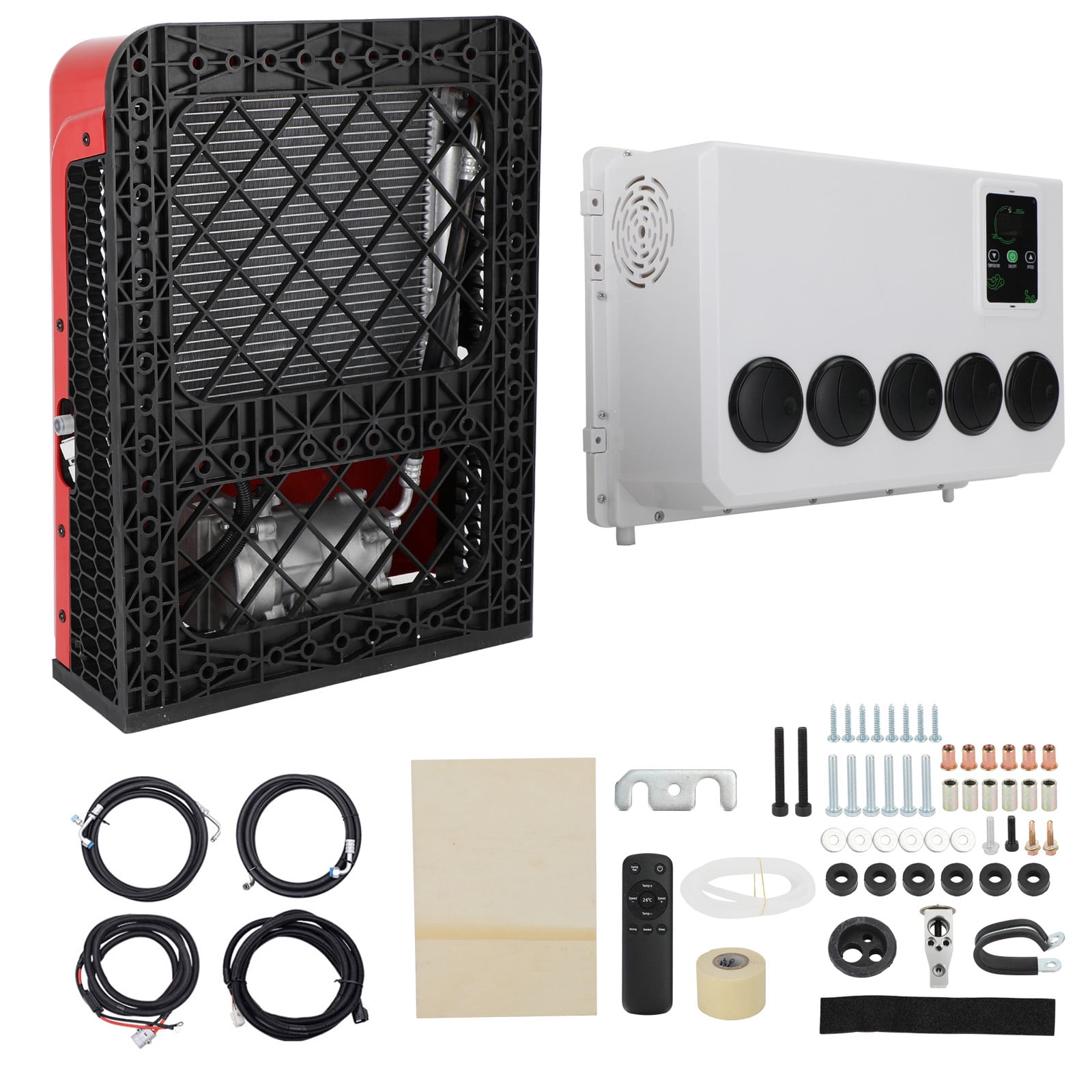 TOPTENG 12000 BTU 12V DC Split Parking Air Conditioner For RV Truck Vans Forklift Excavator Crane Construction Vehicle