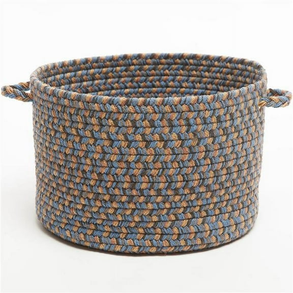 Rhody Rug CD96B010X008 10 x 8 in. Camden Tweed Basket, Denim Blue