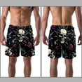 thumbnail image 3 of luoweisi Men's Beach Shorts Quick Dry Swim Trunks with Mesh Lining Skull L, 3 of 5