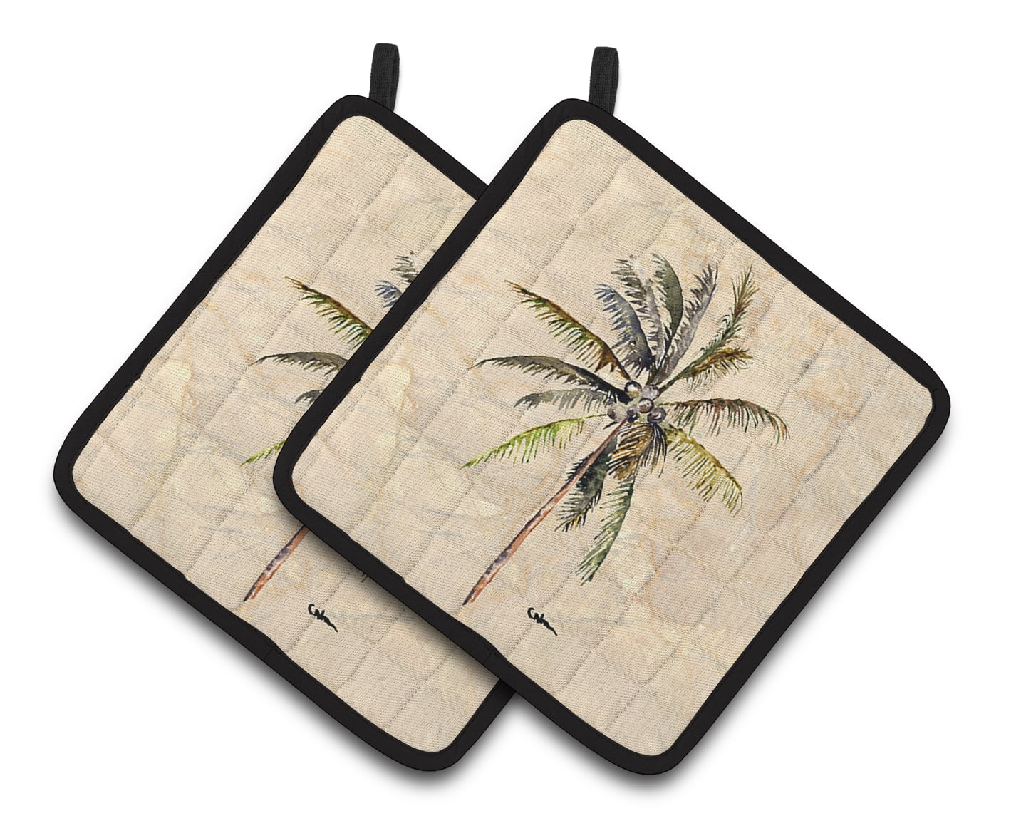 Palm Tree Pair of Pot Holders