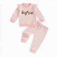 thumbnail image 5 of TOWED22 Toddler Baby Girl Fall Winter Clothes 2pcs Set Long Sleeve Crewneck Sweatshirt and Pants Cute Print Outfits Clothing(Red,18-24 M), 5 of 5