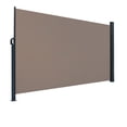 thumbnail image 2 of 118 x 71" Outdoor Aluminum Handle Pentacle Side Pull Shed Office Partition Cafe Terrace Windshield Isolation Canopy Brown, 2 of 10