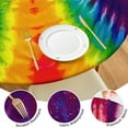 thumbnail image 4 of Colorful Tie Dye Pattern Round Fitted Tablecloth with Elastic Edge,Dining Table Cover Waterproof,Outdoor Round Tablecloth for Camping,Dining,Indoor and Outdoor, 4 of 7