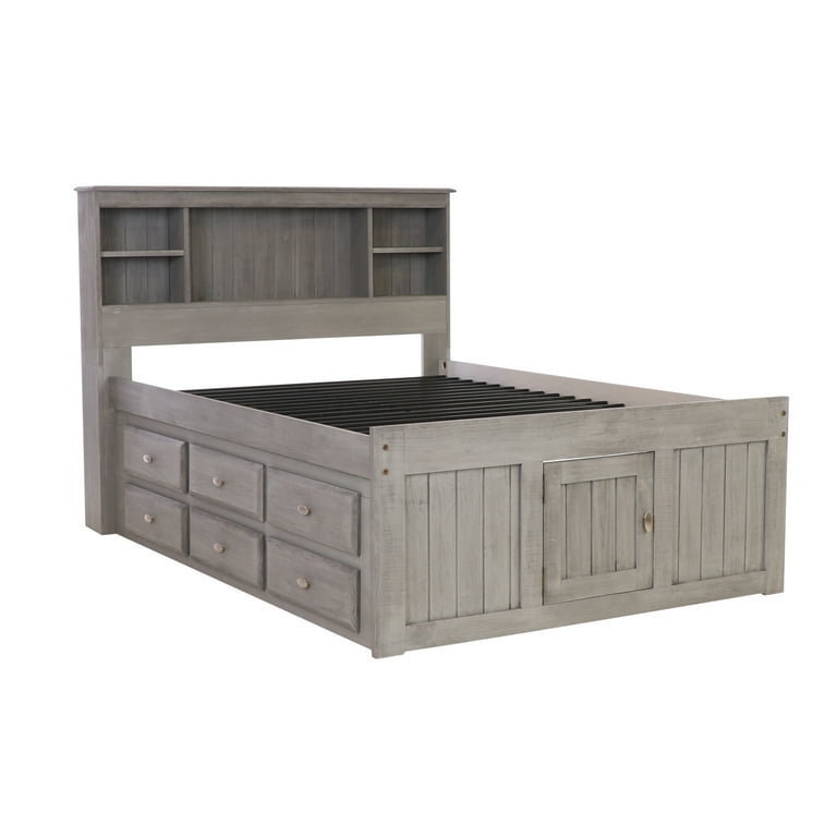 Discovery world furniture charcoal full bookcase bed with 12 drawers discount
