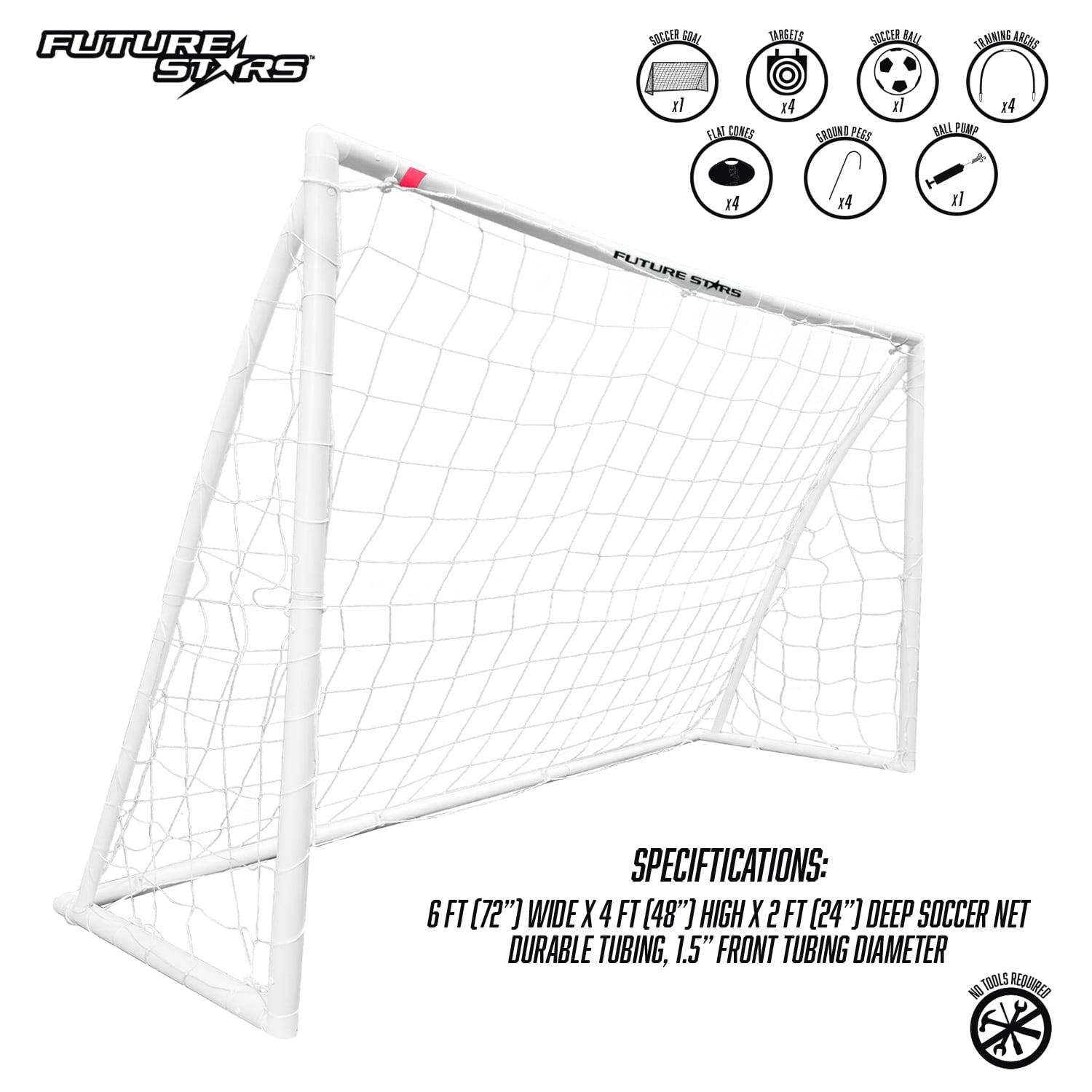 Future Stars 8ft Soccer Goal Combo Set with Shooter Tutor